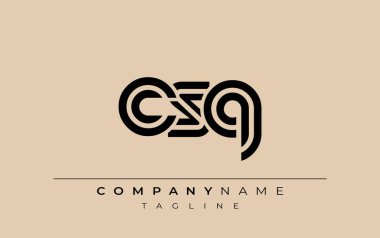 CSQ Yaratıcı Eşsiz Modern Harf Logosu Tasarımı. Benzersiz bir harf dizaynına sahip stilize logo, soyut minimalist estetik ve modern cazibe sunar.