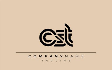CST Yaratıcı Eşsiz Modern Harf Logosu Tasarımı. Benzersiz bir harf dizaynına sahip stilize logo, soyut minimalist estetik ve modern cazibe sunar.