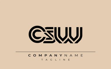 CSW Yaratıcı Eşsiz Modern Harf Logosu Tasarımı. Benzersiz bir harf dizaynına sahip stilize logo, soyut minimalist estetik ve modern cazibe sunar.