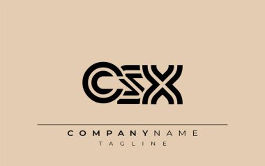 CSX Yaratıcı Eşsiz Modern Harf Logosu Tasarımı. Benzersiz bir harf dizaynına sahip stilize logo, soyut minimalist estetik ve modern cazibe sunar.