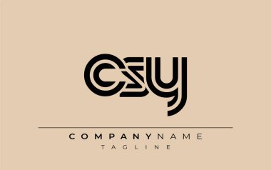 CSY Yaratıcı Eşsiz Modern Harf Logosu Tasarımı. Benzersiz bir harf dizaynına sahip stilize logo, soyut minimalist estetik ve modern cazibe sunar.