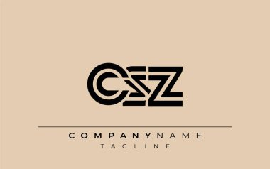 CSZ Yaratıcı Eşsiz Modern Harf Logosu Tasarımı. Benzersiz bir harf dizaynına sahip stilize logo, soyut minimalist estetik ve modern cazibe sunar.