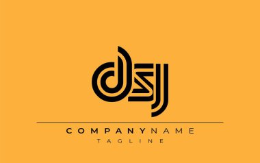 DSJ Yaratıcı Eşsiz Modern Harf Logosu Tasarımı. Benzersiz bir harf dizaynına sahip stilize logo, soyut minimalist estetik ve modern cazibe sunar.
