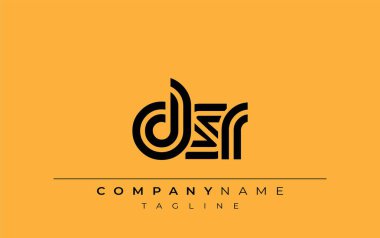 DSR Yaratıcı Eşsiz Modern Harf Logosu Tasarımı. Benzersiz bir harf dizaynına sahip stilize logo, soyut minimalist estetik ve modern cazibe sunar.