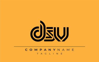 DSV Yaratıcı Eşsiz Modern Harf Logosu Tasarımı. Benzersiz bir harf dizaynına sahip stilize logo, soyut minimalist estetik ve modern cazibe sunar.