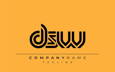 DSW Yaratıcı Eşsiz Modern Harf Logosu Tasarımı. Benzersiz bir harf dizaynına sahip stilize logo, soyut minimalist estetik ve modern cazibe sunar.