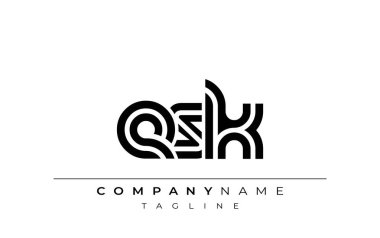 ESK Yaratıcı Eşsiz Modern Harf Logosu Tasarımı. Benzersiz bir harf dizaynına sahip stilize logo, soyut minimalist estetik ve modern cazibe sunar.