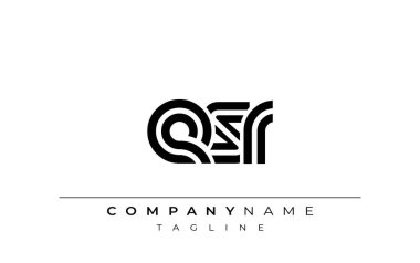 ESR Yaratıcı Eşsiz Modern Harf Logosu Tasarımı. Benzersiz bir harf dizaynına sahip stilize logo, soyut minimalist estetik ve modern cazibe sunar.