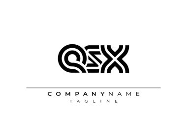 ESX Yaratıcı Eşsiz Modern Harf Logosu Tasarımı. Benzersiz bir harf dizaynına sahip stilize logo, soyut minimalist estetik ve modern cazibe sunar.