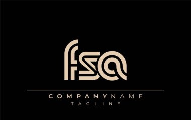 FSA Yaratıcı Eşsiz Modern Harf Logosu Tasarımı. Benzersiz bir harf dizaynına sahip stilize logo, soyut minimalist estetik ve modern cazibe sunar.