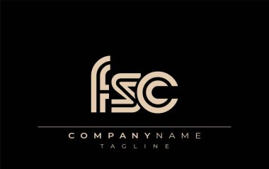 FSC Yaratıcı Eşsiz Modern Harf Logosu Tasarımı. Benzersiz bir harf dizaynına sahip stilize logo, soyut minimalist estetik ve modern cazibe sunar.
