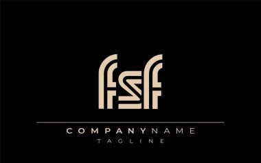 FSF Yaratıcı Eşsiz Modern Harf Logosu Tasarımı. Benzersiz bir harf dizaynına sahip stilize logo, soyut minimalist estetik ve modern cazibe sunar.