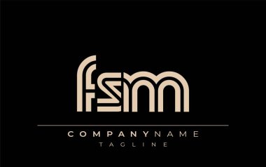 FSM Yaratıcı Eşsiz Modern Harf Logosu Tasarımı. Benzersiz bir harf dizaynına sahip stilize logo, soyut minimalist estetik ve modern cazibe sunar.