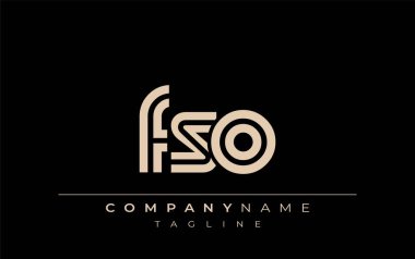 FSO Yaratıcı Eşsiz Modern Harf Logosu Tasarımı. Benzersiz bir harf dizaynına sahip stilize logo, soyut minimalist estetik ve modern cazibe sunar.