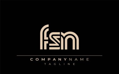 FSN Yaratıcı Eşsiz Modern Harf Logosu Tasarımı. Benzersiz bir harf dizaynına sahip stilize logo, soyut minimalist estetik ve modern cazibe sunar.