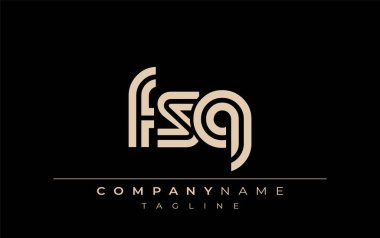FSQ Yaratıcı Eşsiz Modern Harf Logosu Tasarımı. Benzersiz bir harf dizaynına sahip stilize logo, soyut minimalist estetik ve modern cazibe sunar.