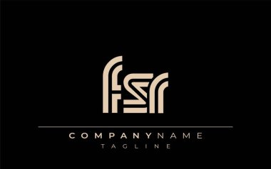 FSR Yaratıcı Eşsiz Modern Harf Logosu Tasarımı. Benzersiz bir harf dizaynına sahip stilize logo, soyut minimalist estetik ve modern cazibe sunar.