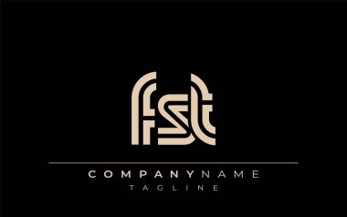 FST Yaratıcı Eşsiz Modern Harf Logosu Tasarımı. Benzersiz bir harf dizaynına sahip stilize logo, soyut minimalist estetik ve modern cazibe sunar.