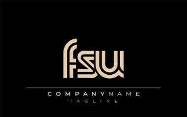 FSU Yaratıcı Eşsiz Modern Harf Logosu Tasarımı. Benzersiz bir harf dizaynına sahip stilize logo, soyut minimalist estetik ve modern cazibe sunar.