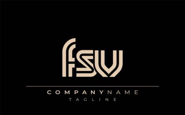FSV Yaratıcı Eşsiz Modern Harf Logosu Tasarımı. Benzersiz bir harf dizaynına sahip stilize logo, soyut minimalist estetik ve modern cazibe sunar.