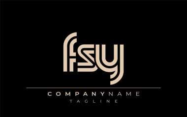 FSY Yaratıcı Eşsiz Modern Harf Logosu Tasarımı. Benzersiz bir harf dizaynına sahip stilize logo, soyut minimalist estetik ve modern cazibe sunar.