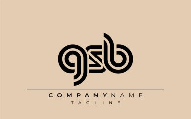 GSB Yaratıcı Eşsiz Modern Harf Logosu Tasarımı. Benzersiz bir harf dizaynına sahip stilize logo, soyut minimalist estetik ve modern cazibe sunar.