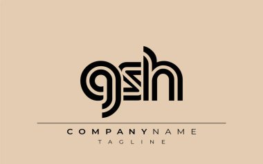GSH Yaratıcı Eşsiz Modern Harf Logosu Tasarımı. Benzersiz bir harf dizaynına sahip stilize logo, soyut minimalist estetik ve modern cazibe sunar.