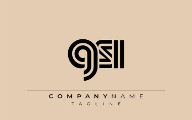 GSI Yaratıcı Eşsiz Modern Harf Logosu Tasarımı. Benzersiz bir harf dizaynına sahip stilize logo, soyut minimalist estetik ve modern cazibe sunar.