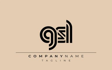 GSL Yaratıcı Eşsiz Modern Harf Logosu Tasarımı. Benzersiz bir harf dizaynına sahip stilize logo, soyut minimalist estetik ve modern cazibe sunar.