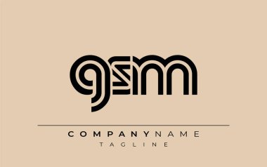 GSM Yaratıcı Eşsiz Modern Harf Logosu Tasarımı. Benzersiz bir harf dizaynına sahip stilize logo, soyut minimalist estetik ve modern cazibe sunar.