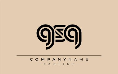 GSQ Yaratıcı Eşsiz Modern Harf Logosu Tasarımı. Benzersiz bir harf dizaynına sahip stilize logo, soyut minimalist estetik ve modern cazibe sunar.