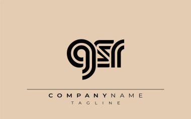 GSR Yaratıcı Eşsiz Modern Harf Logosu Tasarımı. Benzersiz bir harf dizaynına sahip stilize logo, soyut minimalist estetik ve modern cazibe sunar.