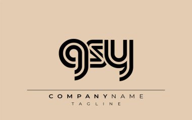 GSY Yaratıcı Eşsiz Modern Harf Logosu Tasarımı. Benzersiz bir harf dizaynına sahip stilize logo, soyut minimalist estetik ve modern cazibe sunar.