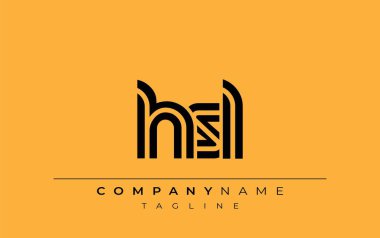 HRL Yaratıcı Eşsiz Modern Harf Logosu Tasarımı. Benzersiz bir harf dizaynına sahip stilize logo, soyut minimalist estetik ve modern cazibe sunar.