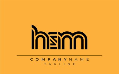 HRM Yaratıcı Eşsiz Modern Harf Logosu Tasarımı. Benzersiz bir harf dizaynına sahip stilize logo, soyut minimalist estetik ve modern cazibe sunar.