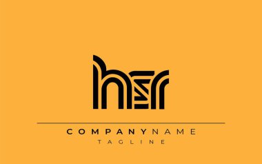 HRR Yaratıcı Eşsiz Modern Harf Logosu Tasarımı. Benzersiz bir harf dizaynına sahip stilize logo, soyut minimalist estetik ve modern cazibe sunar.