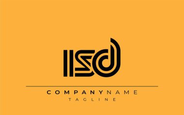 ISD Yaratıcı Eşsiz Modern Harf Logosu Tasarımı. Benzersiz bir harf dizaynına sahip stilize logo, soyut minimalist estetik ve modern cazibe sunar.