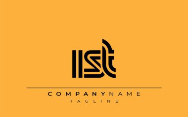 IST Yaratıcı Eşsiz Modern Harf Logosu Tasarımı. Benzersiz bir harf dizaynına sahip stilize logo, soyut minimalist estetik ve modern cazibe sunar.