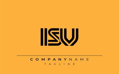 ISV Yaratıcı Eşsiz Modern Harf Logosu Tasarımı. Benzersiz bir harf dizaynına sahip stilize logo, soyut minimalist estetik ve modern cazibe sunar.