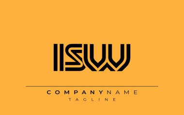 ISW Yaratıcı Eşsiz Modern Harf Logosu Tasarımı. Benzersiz bir harf dizaynına sahip stilize logo, soyut minimalist estetik ve modern cazibe sunar.