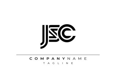 JSC Yaratıcı Eşsiz Modern Harf Logosu Tasarımı. Benzersiz bir harf dizaynına sahip stilize logo, soyut minimalist estetik ve modern cazibe sunar.
