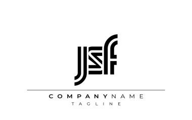 JSF Yaratıcı Eşsiz Modern Harf Logosu Tasarımı. Benzersiz bir harf dizaynına sahip stilize logo, soyut minimalist estetik ve modern cazibe sunar.