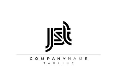 JST Yaratıcı Eşsiz Modern Harf Logosu Tasarımı. Benzersiz bir harf dizaynına sahip stilize logo, soyut minimalist estetik ve modern cazibe sunar.