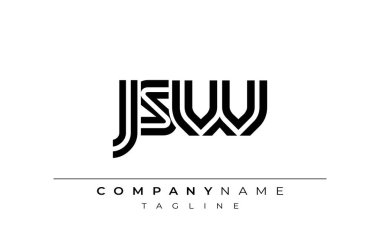 JSW Yaratıcı Eşsiz Modern Harf Logosu Tasarımı. Benzersiz bir harf dizaynına sahip stilize logo, soyut minimalist estetik ve modern cazibe sunar.