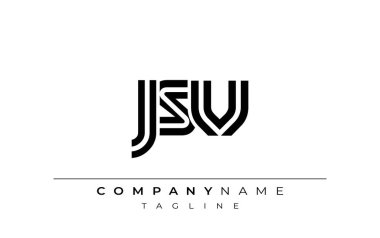 JSV Yaratıcı Eşsiz Modern Harf Logosu Tasarımı. Benzersiz bir harf dizaynına sahip stilize logo, soyut minimalist estetik ve modern cazibe sunar.