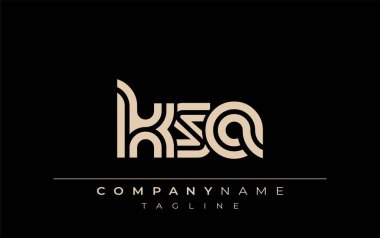 KSA Yaratıcı Eşsiz Modern Harf Logosu Tasarımı. Benzersiz bir harf dizaynına sahip stilize logo, soyut minimalist estetik ve modern cazibe sunar.