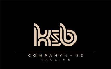 KSB Yaratıcı Eşsiz Modern Harf Logosu Tasarımı. Benzersiz bir harf dizaynına sahip stilize logo, soyut minimalist estetik ve modern cazibe sunar.