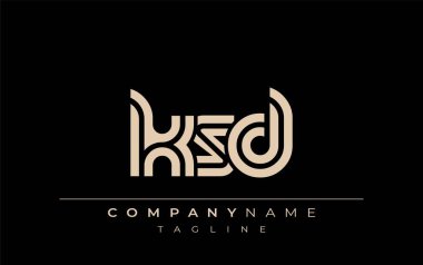 KSD Yaratıcı Eşsiz Modern Harf Logosu Tasarımı. Benzersiz bir harf dizaynına sahip stilize logo, soyut minimalist estetik ve modern cazibe sunar.