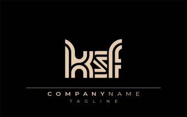 KSF Yaratıcı Eşsiz Modern Harf Logosu Tasarımı. Benzersiz bir harf dizaynına sahip stilize logo, soyut minimalist estetik ve modern cazibe sunar.