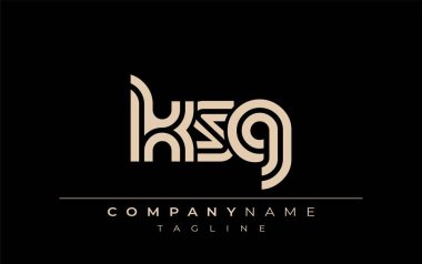 KSG Yaratıcı Eşsiz Modern Harf Logosu Tasarımı. Benzersiz bir harf dizaynına sahip stilize logo, soyut minimalist estetik ve modern cazibe sunar.